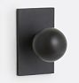 Irving Interior Door Set Rectangle Plate with Ball Knob, Passage - Oil-Rubbed Bronze