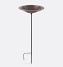 Antiqued Copper Birdbath with Perching Rim, Garden Stake