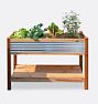 Cedar and Galvanized Steel elevated garden planter 48in W x 23in D x 32.7in H