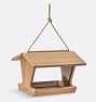 Recycled Hopper Bird Feeder, Large, 13"L x 10.25"W x 8.5"H - Natural Teak