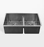 Holt Stainless Steel Double Offset Kitchen Sink - 32" x 19" x 7"