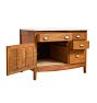 Vintage Oak Sideboard with White Enameled Top