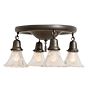 Flush mount 4 light traditional wheel cut shade