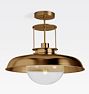 Ormandy 18" Semi-Flush Mount, Heritage Brass - Globe Shades 8in 4in Fitter CC
