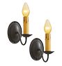 Pair of Vintage Colonial Revival Wall Sconces Simple Candle Design