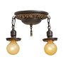 Delicate Vintage Classical Revival Flush Mount 2 Light Barebulb