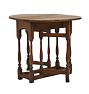 Small Vintage Traditional Oval Wood Table with Single-Drawer and Drop Leaf