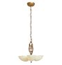 Vintage Art Deco 3 Light Chandelier with Cast Body and Opal Glass Cup Shades