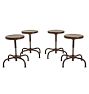 Vintage Set of 4 Industrial "Ajustrite" Adjustable Metal Stools