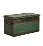Vintage Metal Tool Trunk Painted Green