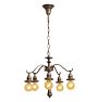 Vintage 5 Arm Bare Bulb Chandelier Classical Revival w Elongated Stem
