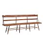 Vintage Wooden New England Lodge Bench with Spindle Legs