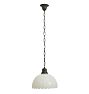 Vintage Traditional Chain Pendant and Large Opal Glass Dome Shade with Scalloped Edge