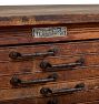 Antique Wooden Industrial Printers Type Cabinet  by Hamilton Mfg Co with 33 Drawers and offset pulls