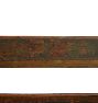 Beautiful Vintage Wooden Bench Early American with Worn Hand Painted Motifs and Curved Arms