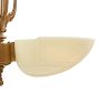 Vintage Art Deco 3 Light Chandelier with Cast Body and Opal Glass Cup Shades
