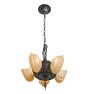 Vintage Art Deco 5-Light Chandelier with Slipper Shade