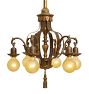 Vintage Classical Revival 6-Light Bare-Bulb Chandelier