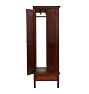 Vintage Dark Wood Display Cabinet with Glass Doors and Side Access