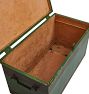 Vintage Metal Tool Trunk Painted Green