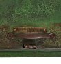 Vintage Metal Tool Trunk Painted Green