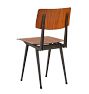 Vintage Midcentury Modern Steel Chair with Wood Seat