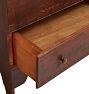 Vintage Traditional Farmhouse Mule Chest in Grain Painted Wood with Decorative Apron
