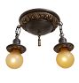 Delicate Vintage Classical Revival Flush Mount 2 Light Barebulb