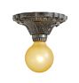 Vintage Art Deco Bare-Bulb Flush Mount