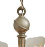 Interesting Vintage Art Deco 3 Light Chandelier with Cast Body and Clear Etched Slipper Shades