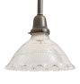 Rose City Pendant with Vintage Clear Glass Ridged Shade