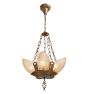 Vintage Art Deco Chandelier with Slip Shade