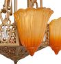 Vintage Art Deco Chandelier with Slip Shades