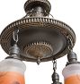 Vintage Classical Revival 4 light Pan Chandelier with Handpainted Desert Glass Shades