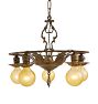 Vintage Classical Revival 5-Light Bare-Bulb Chandelier