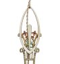 Vintage Classical Revival 5 Light Bare Bulb Chandelier with Handpainted Florals