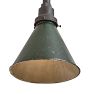 Vintage Industrial Pendant with Green Cone Projection Shade