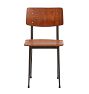 Vintage Midcentury Modern Steel Chair with Wood Seat
