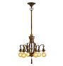 Vintage Classical Revival 6-Light Bare-Bulb Chandelier