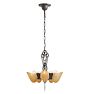 Vintage Art Deco 5-Light Chandelier with Slipper Shade