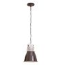 Enameled Black Industrial Pendant with Raw Aluminum Body