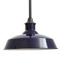 Vintage Industrial Cobalt Blue Enameled Factory Pendant