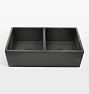 Sacchi Kitchen Sink Double 50/50 Fireclay - 33" - Matte Gray