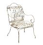 Weathered Vintage White Strap Steel Chair