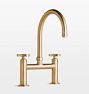 Descanso Bridge Kitchen Faucet, Cross Handle - Satin Bronze PVD