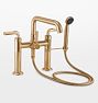 Descanso Deck Mounted Tub Filler With Handshower, Satin Bronze PVD