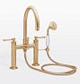 Miramar Lever Deck Mounted Tub Filler With Handshower, Satin Bronze PVD
