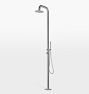 Denney Outdoor Shower, with Rain Shower Head and Handshower - Brushed Stainless Steel