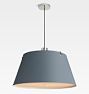 Oslo 24" Pendant, Polished Nickel - 24" Matte Dark Slate Shade - 32" Length