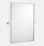 Trask Sharp Rectangle Pivot Mirror, 21" x 32" - Polished Nickel